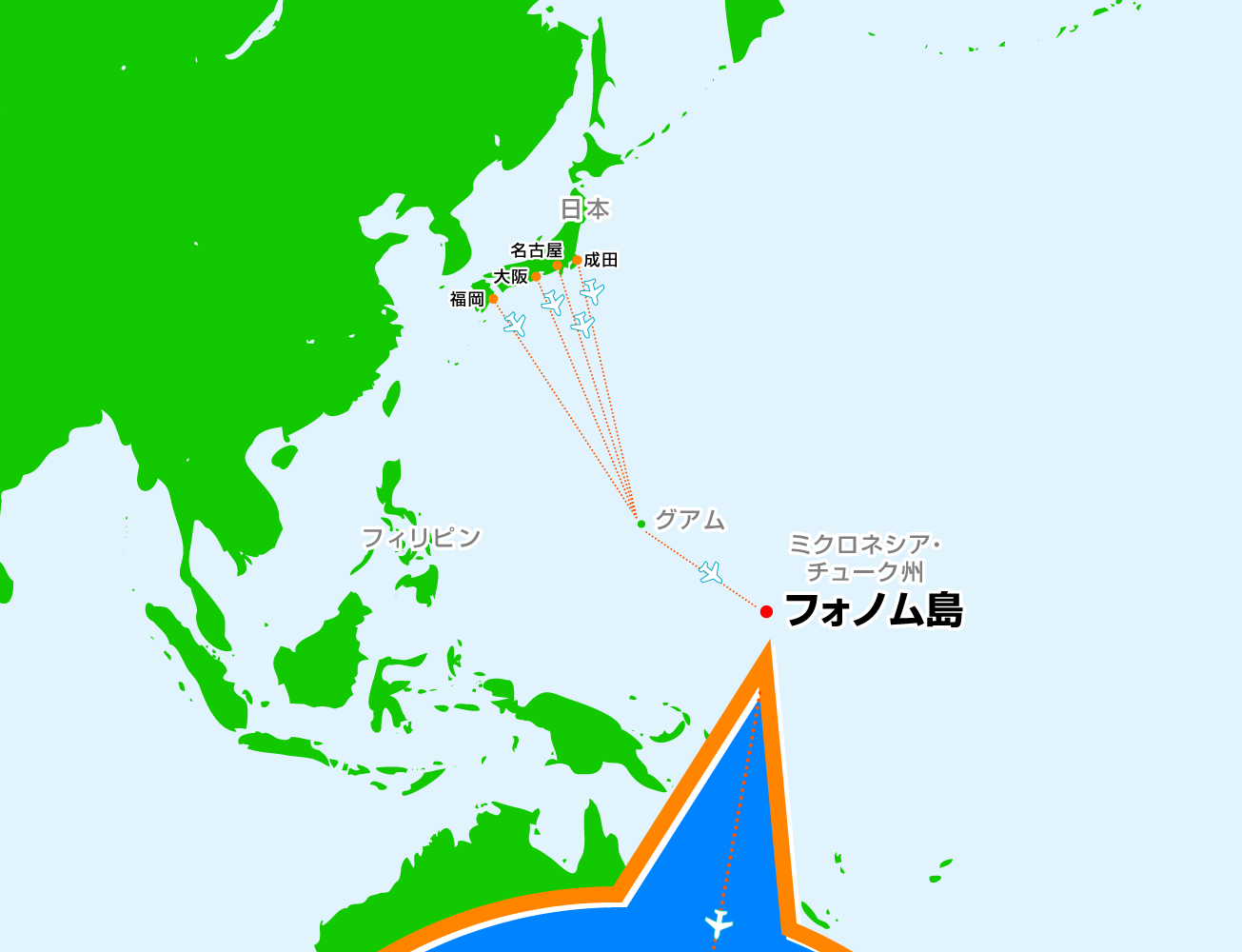 チューク州フォノム島マップ